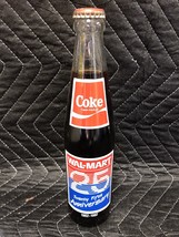 1987 Wal Mart 25TH Anniversary 1962 - 1987 10 Ounce Glass Coca Cola Bottle Full - £7.76 GBP