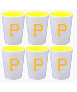 Pittsburgh Pirates Inner Color Ceramic Shot Glass 2 Oz Set of 6 White Ye... - $67.91 CAD