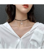 Sterling Silver Star Goth Choker Necklace, Leather Cord - $55.00