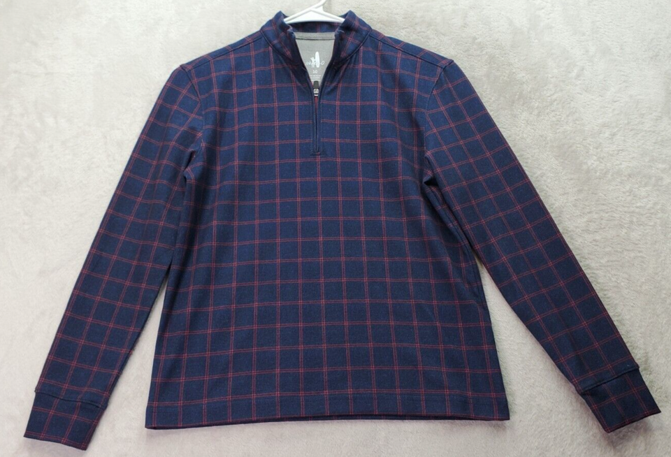Primary image for Johnnie-O Sweatshirt Boys Size 10 Multi Plaid Long Raglan Sleeve Quarter Zipper
