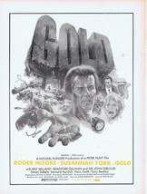 Gold 1974 Roger Moore Ray Milland ORIGINAL Vintage 9x12 Industry Ad   - $29.69