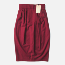 NWT MM. Lafleur Teresa 1.0 Midi in Bordeaux Washable Wool Twill Pencil Skirt 0 - £56.07 GBP