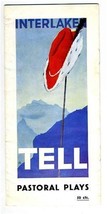 1930&#39;s Interlaken William Tell Pastoral Plays Brochure Jungfrau Switzerland  - £31.64 GBP