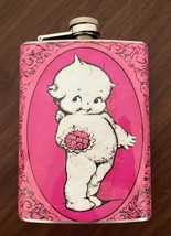 Vintage Cherub Doll Flask 8oz Stainless Steel Pink - $14.80