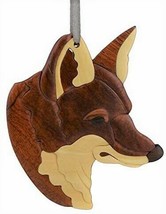 Red Fox Wooden Intarsia Handmade Handcrafted Hanging Ornament - £11.85 GBP