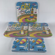 Dr Seuss Oh the Places You&#39;ll Go Paper Plates &amp; Napkins Graduation Party NEW Lot - £39.55 GBP
