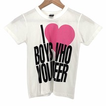Chaser girl&#39;s white graphic I love boys who volunteer slogan t-shirt 6 or small - £11.76 GBP