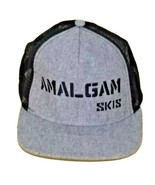 Amalgam Skis Trucker Hat Cap Mesh Snapback Gray Black - $187.90 MXN