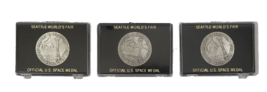 1962 Seattle Worlds Fair Official Space Age US Mint Silver Medal Lot of 3 - $135.70