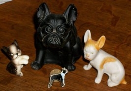 Old Amethyst Glass Boston Terrier French Bull Dog Paperweight Germany Pin Figure - £48.57 GBP