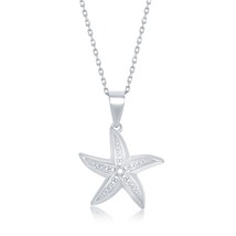 Sterling Silver Diamond Accent Starfish Pendant w/ Chain - £62.88 GBP