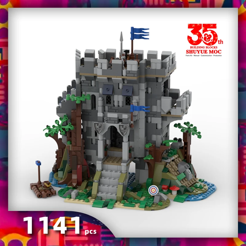castle in the forest blocks medieval castle bricks medieval castle building - £134.14 GBP