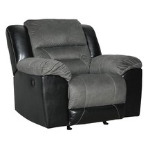 Signature Design by Ashley Earhart Faux Leather Manual Rocker Recliner, Gray - £756.74 GBP