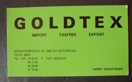 Pocket Calendar Rotterdam 1984 Goldtex Import Taxfree Export Harry Goldf... - £1.93 GBP