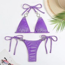 Womens Velvet Triangle Bikini with Rhinestones - $45.90