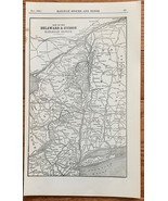 1923 Antique DELAWARE &amp; HUDSON RAILROAD Map Vintage RAILWAY Map - $13.57 CAD