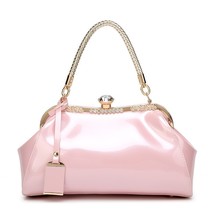 Designer Brand Women&#39;s Fashion Retro Bright Leather Handbag Exquisite Bridal Par - £44.49 GBP