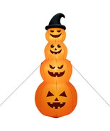 Inflatable Halloween Pumpkins Stack 8-Feet Built-in LED Lights Lawn Yard... - £64.35 GBP