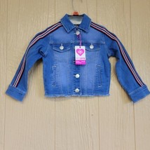 Toddler Cutie Patootie Denim Jacket Pink Latte sz 3T Cropped Fringe - £19.20 GBP