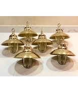 New Nautical Antique Brass Hanging Bulkhead Pendant Light With Brass Sha... - £510.91 GBP