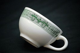 Old Vintage Currier &amp; Ives Green SCIO 2-1/4&quot; Coffee Cup Plows &amp; Ox Yoke Rim MCM - £6.99 GBP