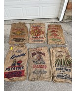Lot 6 Vintage Potato Sacks Burlap Kincaid Mr Spud Eagle Diamond Jim’s Sa... - $1,599.23 MXN