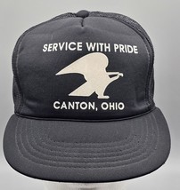 VTG U.S.P.S. &quot;Service With Pride&quot; Canton OH Black Mesh Snapback Trucker ... - £11.02 GBP