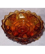 Fenton Amber Footed Pedestal Hobnail Candle Holder Design Bowl - $14.95