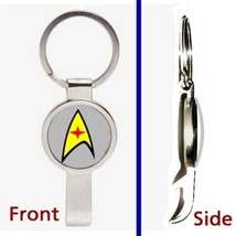 Star Trek gray Medical Pennant or Keychain silver tone secret bottle opener - £10.53 GBP