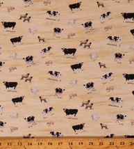 Cotton Barn Animals Farm Cows Pigs Sheep Goats Fabric Print by the Yard D770.83 - £11.15 GBP