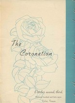 The Coronation 1947 Tyler Texas Rose Festival Queen Program Rose Show Sc... - $116.82