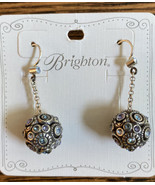 Brighton Halo Sphere Silver and Blue Pierced Earrings NEW - $63.66 CAD