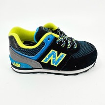 New Balance 574 Classics Black Blue Lime Infant Casual Sneakers KL57403I - £27.48 GBP