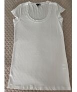 Theory Scoop Neck Cotton Blend Stretch Women's Short Sleeve White T-Shir... - $24.98