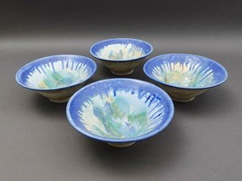 Edgecomb Potters Maine Blue Green Crystalline Glazed Art Pottery Bowl Se... - £187.73 GBP