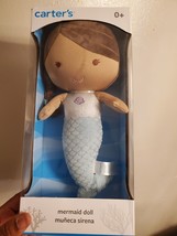 Carter's Mermaid Doll Plush Baby Toddler Girls Stuffed Toy Brown Hair NEW RARE - $31.78