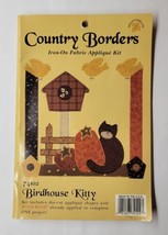 Country Borders Iron On Fabric Applique Kit #74102 Birdhouse Kitty - $9.89