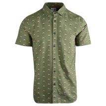 O&#39;Neill Men&#39;s Shirt Green Sunset Print Chambray Short Sleeve Woven (360) - £16.76 GBP