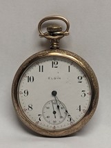 1906 Elgin Pocket Watch 15 Jewel Grade 313 Model 7 Size 16s Ticks &amp; Engraved - £183.24 GBP