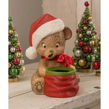 Bethany Lowe &quot;Christmas Surprise Bear&quot; Paper Mache TJ1314 - £50.92 GBP