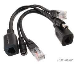 Poe Injector &amp; Splitter Cable Set, Dc Power + Data Ethernet Rj45 Send &amp; ... - £18.11 GBP