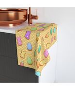 Pastel Bunny Easter Cookie Pattern Hand Towel  - $19.96