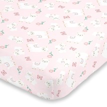 Little Love by NoJo Sweet Llama &amp; Butterflies Floral Pink &amp; White Super ... - $30.99