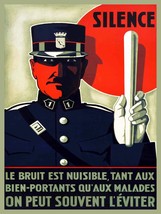 11449.Decoration Poster.Room interior.Home Wall art.Retro French Cop.Silence - $17.10+