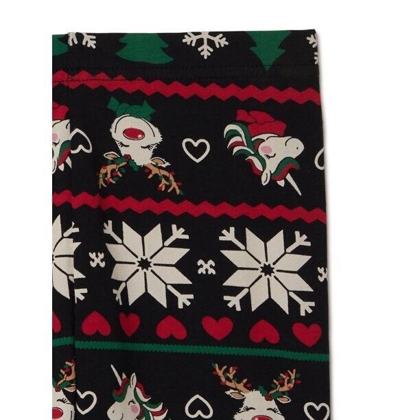 Holiday Time Girls Christmas Print Legging Icon Black Size L/G(10-12) Item image 2