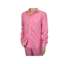 Men INSERCH premium Soft Linen Breathable 2pc Walking Leisure suit LS29116 Pink image 3