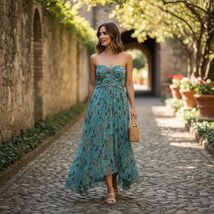 A.L.C. Violet Printed Silk Halter Midi-Dress Lined Women’s Size 4 - $18.16