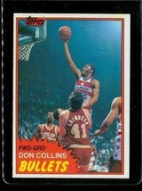 Vintage 1980-81 TOPPS Basketball Trading Card #95 DON COLLINS Washington Bullets - £3.68 GBP