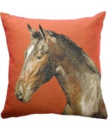 Horse Head French Tapestry Throw Pillow, with Polyfill Insert - £63.90 GBP