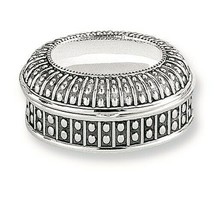 Antiqued Silver-Plated Large Oval Dot Jewelry Box - £20.03 GBP